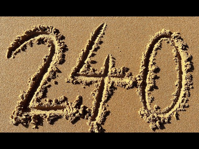 4 Minute Timer 240-0 Numbers Written in Sand | Countdown Two Hundred Forty Seconds | Mindful | Class